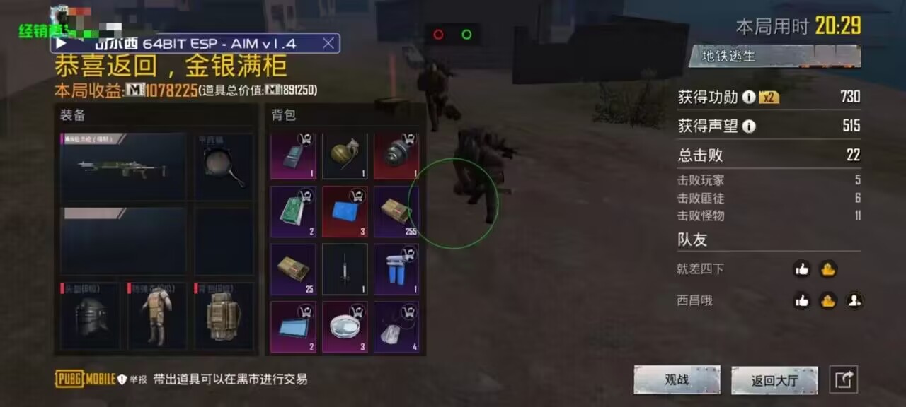 和平精英辅助【先行者直装V1.5】车辆透视 触摸自瞄 透视绘制 掩体漏击 人物美化